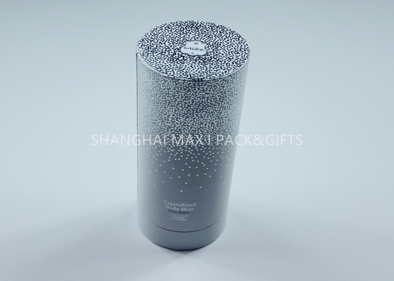 Çin Mor Lüks Yuvarlak Karton Konteynerler Parfüm Sprey Takı Ambalaj Beyaz Gümüş Tedarikçi