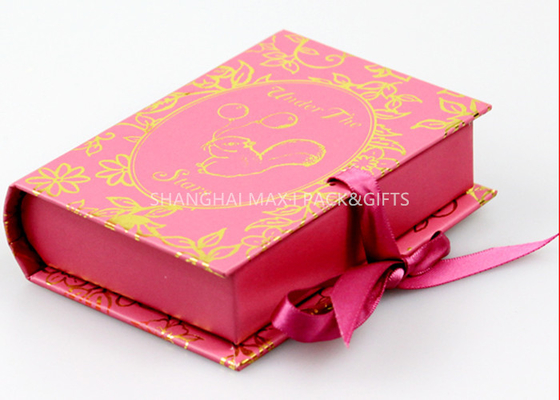 Çin Kitap Stil Markalı Hediye Kutuları Pembe Renk Özelleştir kağıdı Benzersiz Çorap Paketleme Tedarikçi