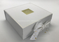 Küçük / Büyük Düz Beyaz Karton Kapaklı Hediye Kutuları Şerit Yay Altın Folyo Sıcak Damgalama Tedarikçi